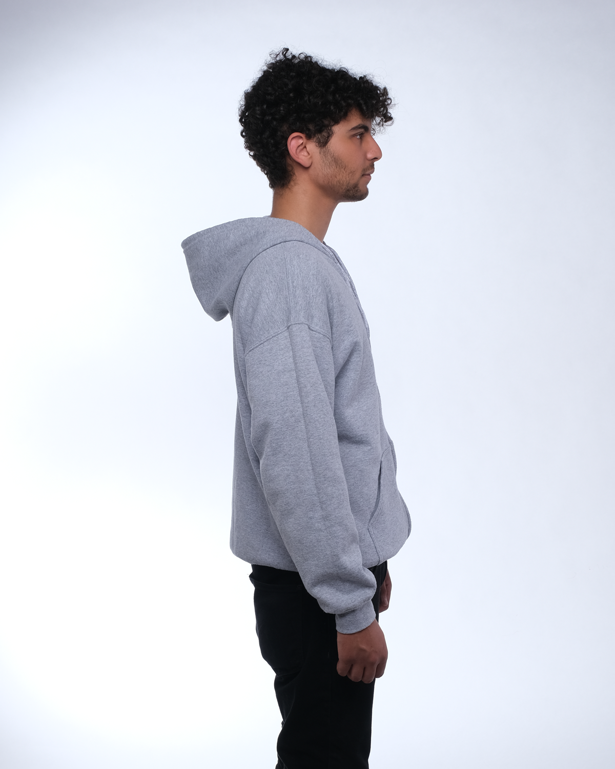 Oversized Zipper "White Grey"